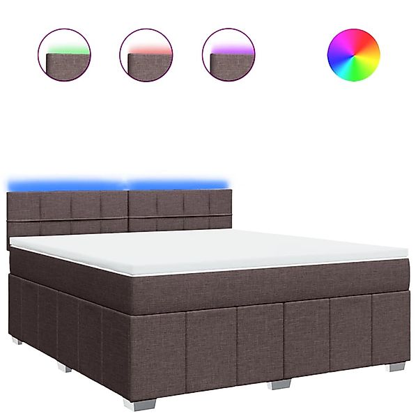 vidaXL Boxspringbett mit Matratze Dunkelbraun 180x200 cm Stoff 3289450 günstig online kaufen