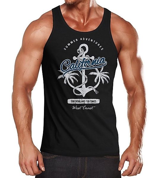 Tanktop Herren Tank-Top Anker Palmen Anchor Palms Muskelshirt Muscle Shirt günstig online kaufen