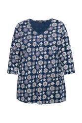 Ulla Popken T-Shirt Shirt Schneeflocken A-Linie günstig online kaufen