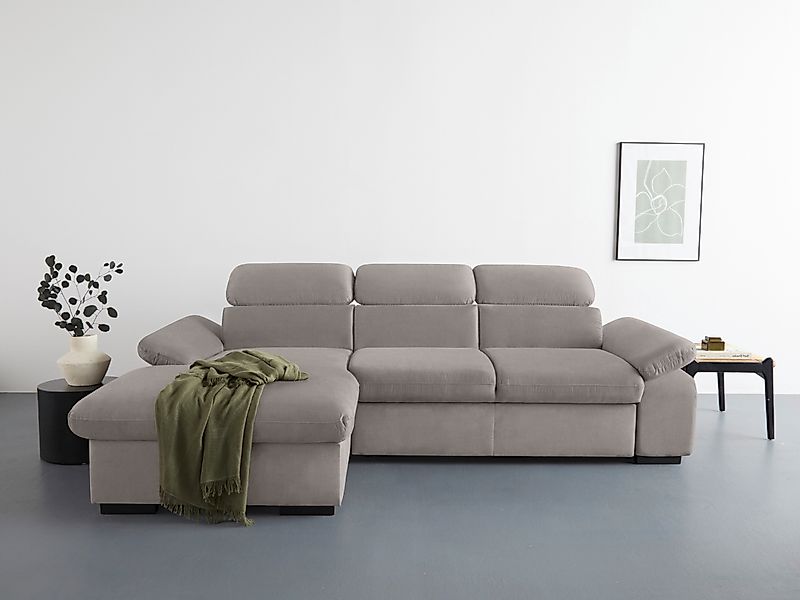 COTTA Ecksofa »Lola L-Form mit Kopfteilfunktion & Hocker« wahlweise mit Bet günstig online kaufen