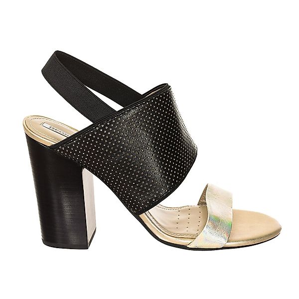 Geox Damen Sandale Mit Absatz Aus Leder EU 36 Negro / Platino günstig online kaufen