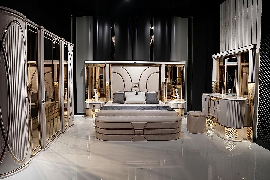 JVmoebel Komplettschlafzimmer Schlafzimmer Set Komplettes Bett 2x Nachttisc günstig online kaufen