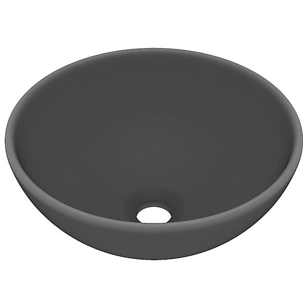 vidaXL Waschbecken Luxus-Waschbecken Rund Matt Dunkelgrau günstig online kaufen