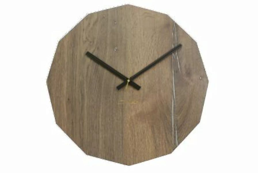 SIBAL Design.Home "Wanduhr Uhr ""Diamant"" (50cm Durchmesser)" braun/silber günstig online kaufen