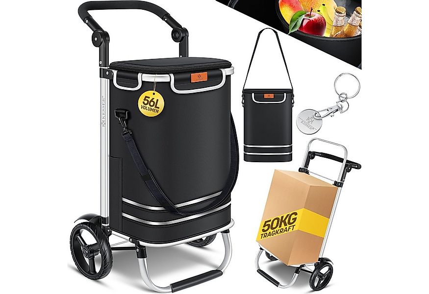 KESSER Einkaufstrolley, klappbar mit 56L Kapazität und belastbar bis 50 kg günstig online kaufen
