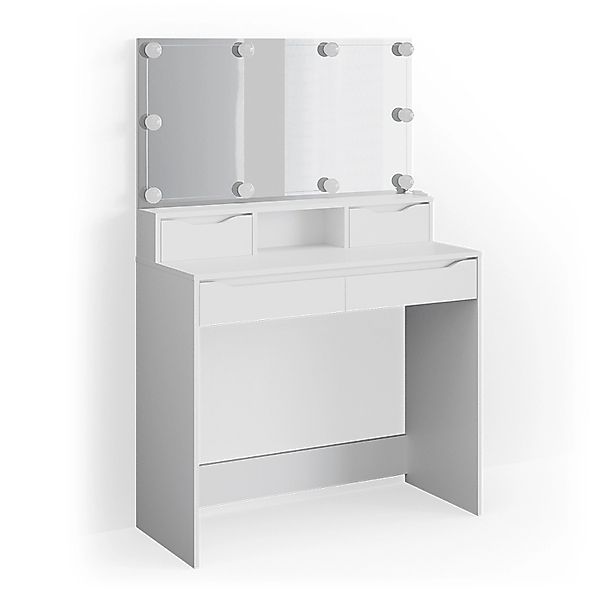 Vicco Schminktisch Ruben Weiß 100 cm mit LED Beleuchtung günstig online kaufen