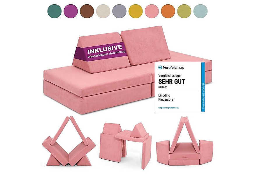 Linodino Kindersofa Spielsofa I aus Schaumstoff Bausteine I Spielcouch für günstig online kaufen