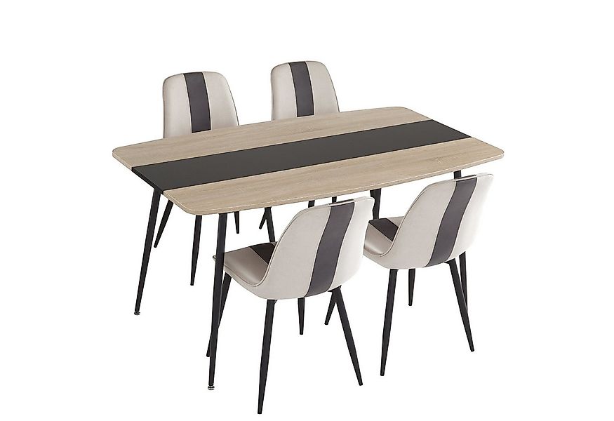 Mondeer Essgruppe Esszimmergruppe, (Set, 5/7-tlg), (1 Tisch mit 4/6 Stühlen günstig online kaufen