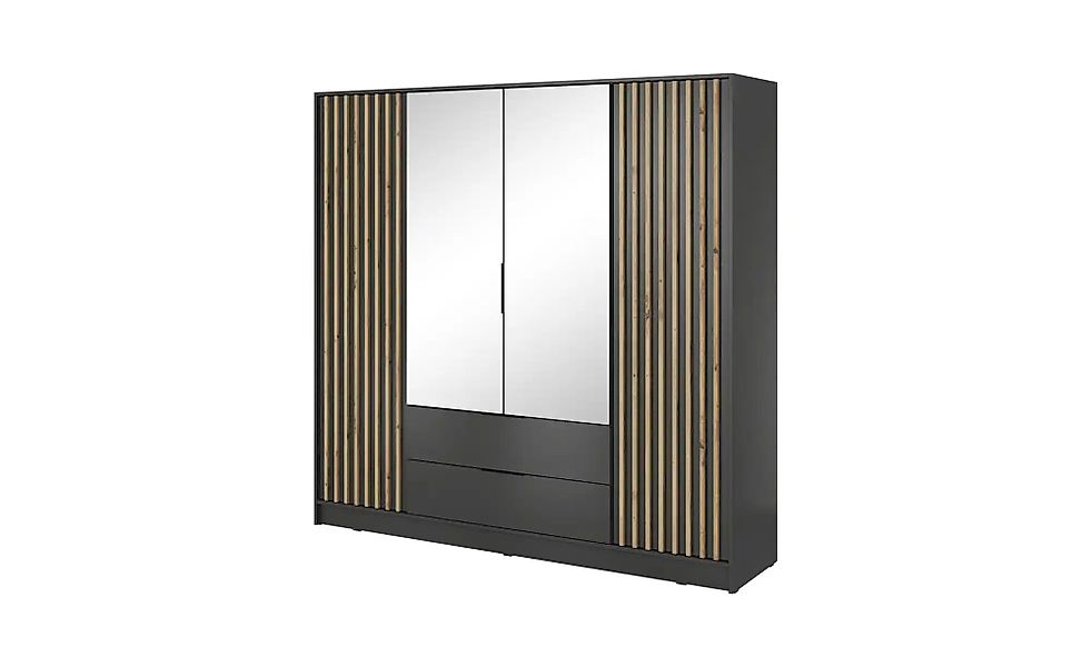 Drehtürenschrank  Nelly ¦ schwarz ¦ Maße (cm): B: 206 H: 200 Schränke > Kle günstig online kaufen