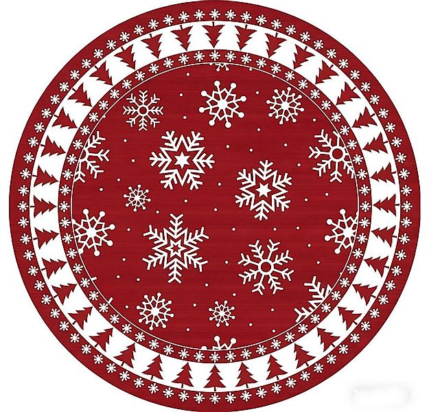 GarveeMore Teppich Waschbarer Weihnachtsbereich Teppich Schneeflocke Weihna günstig online kaufen