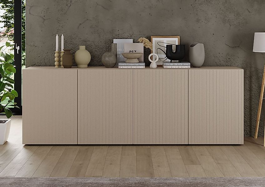 INOSIGN Sideboard Rio Breite 240 cm, Kommode mit 4 Türen, Anrichte, geriffe günstig online kaufen