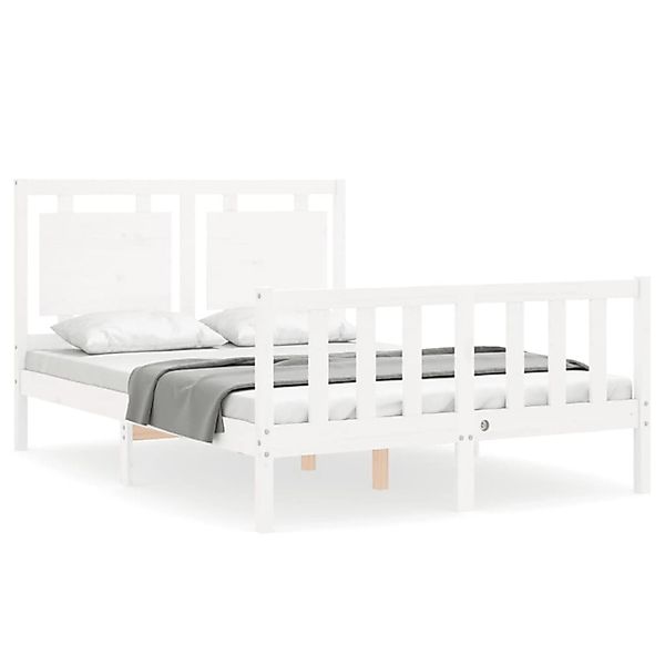 vidaXL Massivholzbett ohne Matratze Weiß 140x200 cm Kiefernholz 3192167 günstig online kaufen