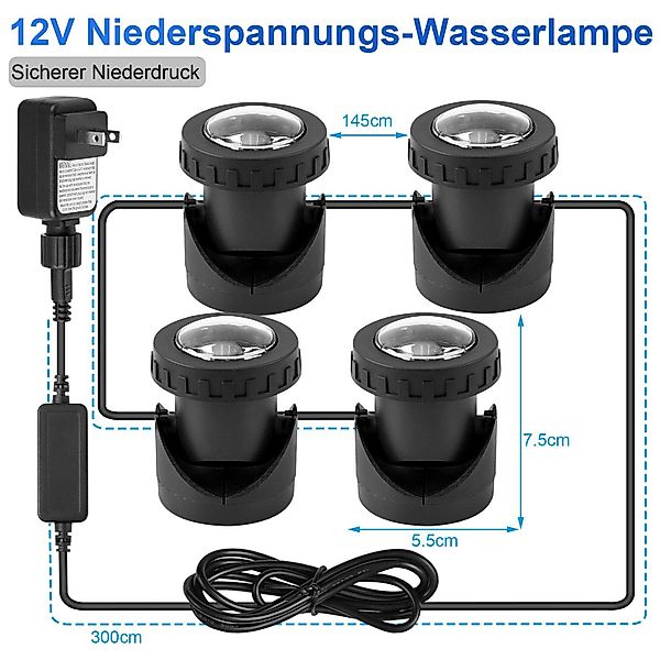 Rosnek LED Gartenstrahler 7 Farben, wasserdicht, günstig online kaufen