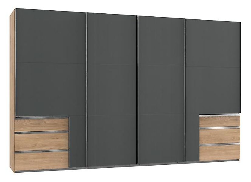 Kleiderschrank 350 cm breit mit Schubladen LEVEL36 A Grau günstig online kaufen