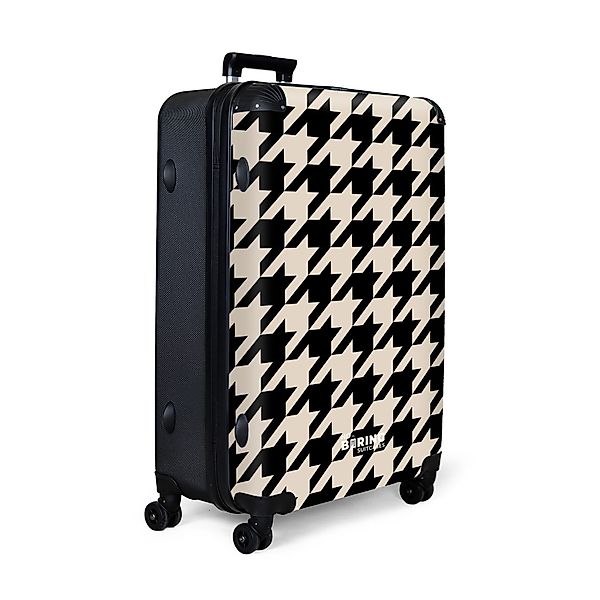 NoBoringSuitcases.com© Hartschalen-Trolley Schwarz-beige Pied de Poule-Must günstig online kaufen