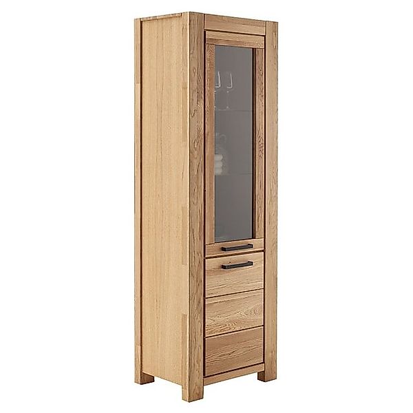 Lomadox Vitrine SELISTE-06 Massivholzmöbel, Eiche teilmassiv geölt, Türansc günstig online kaufen