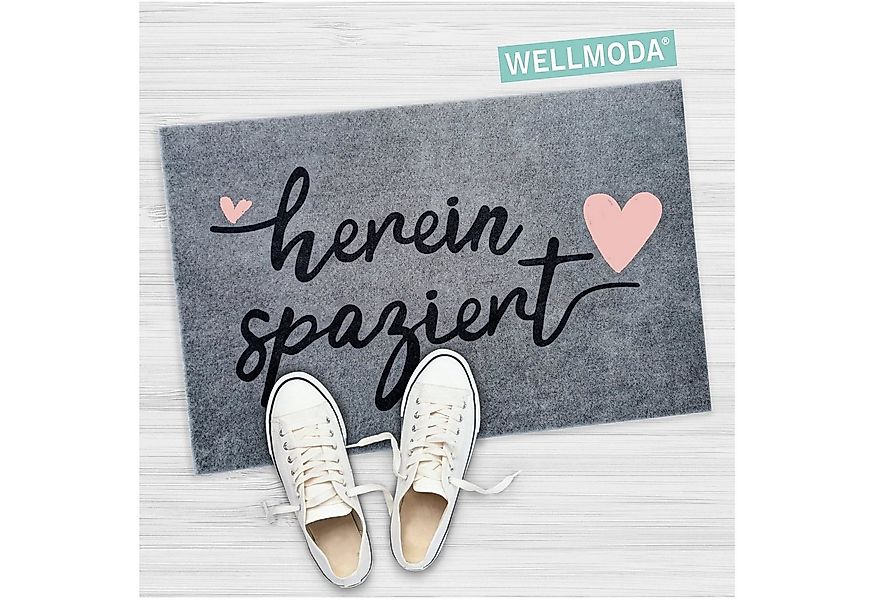 WELLMODA Fußmatte Hereinspaziert I Beliebt, rutschfest, waschbar & pflegele günstig online kaufen
