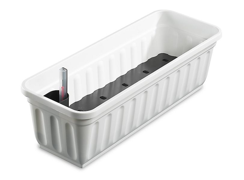 ALPFA Balkonkasten 80 cm weiß mit Wasserspeicher Made in Germany Blumenkast günstig online kaufen