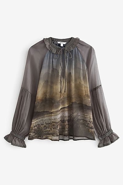 Next Chiffonbluse Transparente Bluse mit V-Ausschnitt, günstig online kaufen