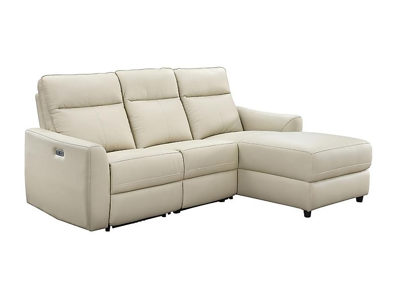 Eckrelaxsofa elektrisch - Ecke rechts - Leder - Beige - ISPICA günstig online kaufen