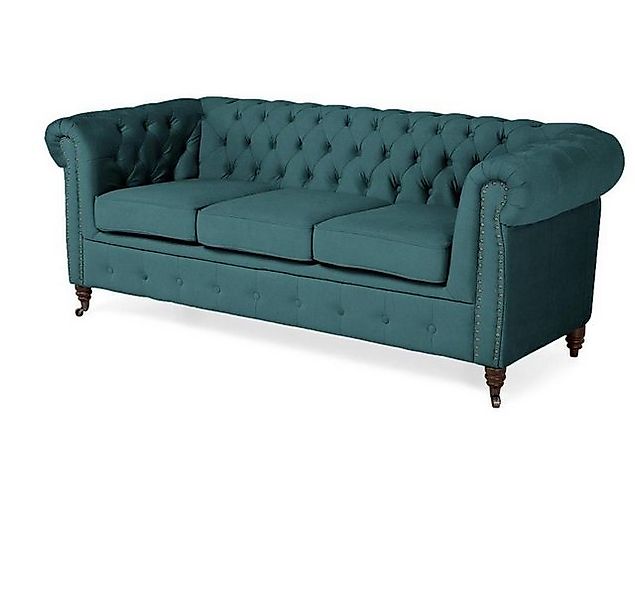 Xlmoebel Sofa Neue elegante grüne Textil-Dreisitzer-Couch im klassischen, H günstig online kaufen