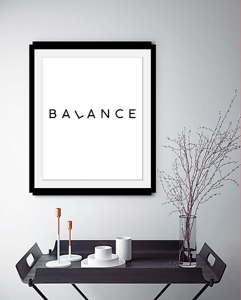 queence Bild »Balance«, Schwarz-Weiß-Schriftzug-Motivationsbilder-Humor, HD günstig online kaufen
