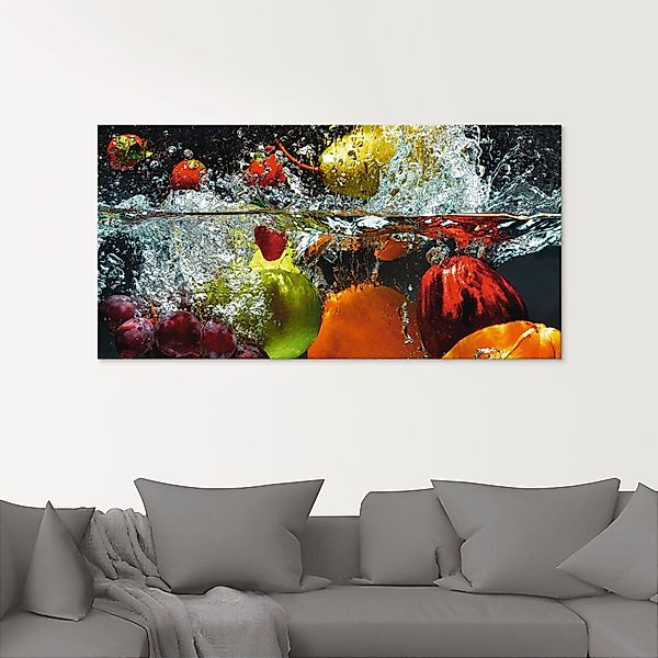 Artland Glasbild "Spritzendes Obst auf dem Wasser" Lebensmittel 1 Stk. tlg. günstig online kaufen