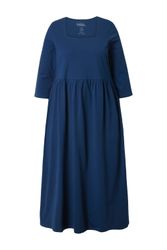 Ulla Popken Maxikleid Jerseykleid A-Linie Carré-Ausschnitt günstig online kaufen