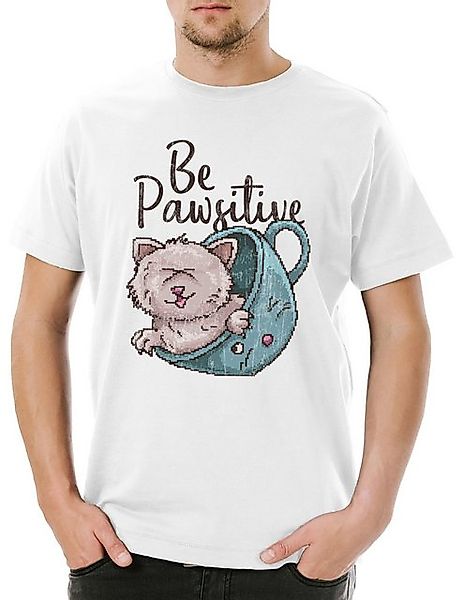 Urban Backwoods Print-Shirt Urban Backwoods Be PawsitIVe Herren T-Shirt Wei günstig online kaufen