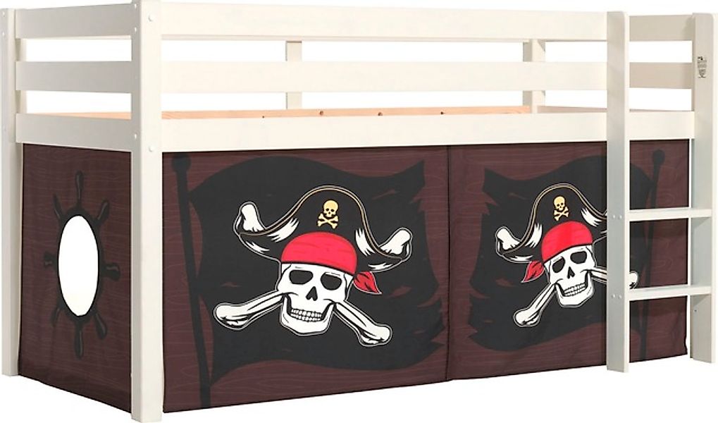 Vipack Spielbett "Pino, Kiefer massiv, mit Rolllattenrost u. Textil-Set, Ma günstig online kaufen