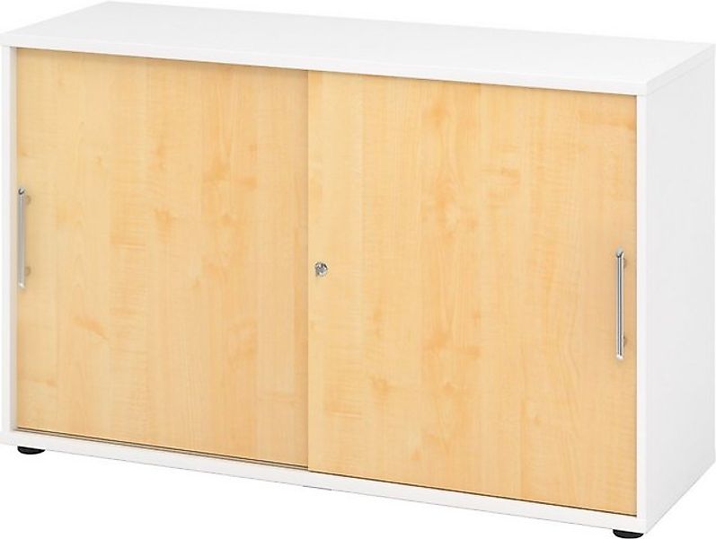 bümö Aktenschrank Schiebetürenschrank office - 2 Ordnerhöhen Dekor: Weiß/Ah günstig online kaufen