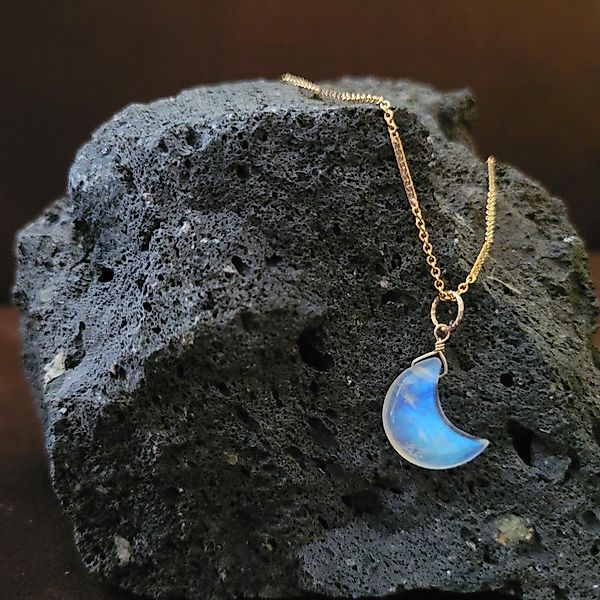 GOLDEN Kette mit Anhänger Mondstein Halskette, günstig online kaufen