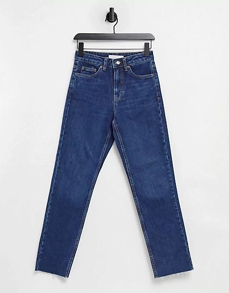 Topshop – Jeans in geradem Schnitt Indigoblau günstig online kaufen
