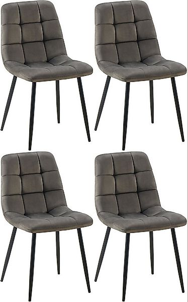 CLP Esszimmerstuhl Antibes (4er Set, 4 St), Samtbezüge, gepolstert mit Meta günstig online kaufen