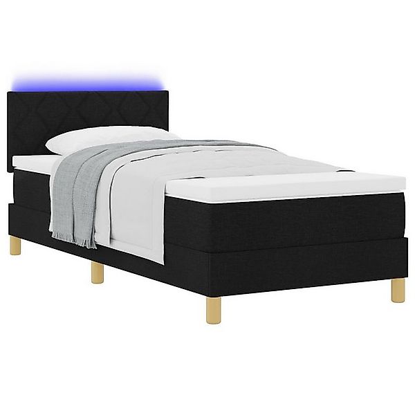 vidaXL Bett Boxspringbett mit Matratze & LED Schwarz 100x200 cm Stoff (1-tl günstig online kaufen