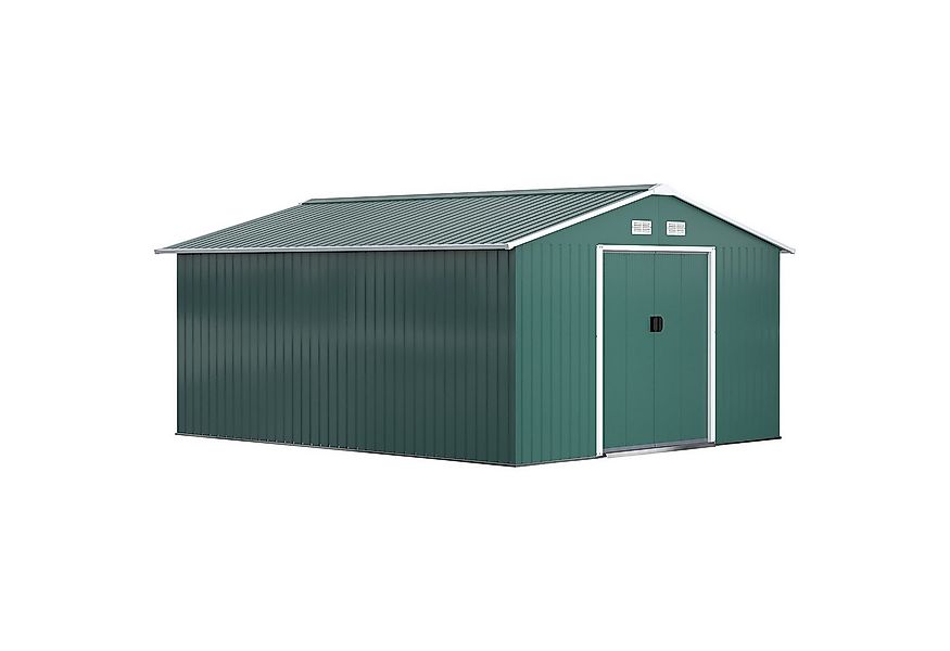 Outsunny Gerätehaus 12,4 m², mit Pultdach, Schiebetür, Fundament, BxT: 340x günstig online kaufen