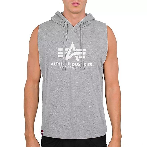 Alpha Industries Basic Hooded Ärmelloses T-shirt S Grey Heather günstig online kaufen
