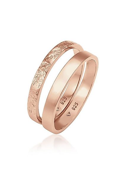 Elli Ring-Set Bandring Basic Gehämmert (Set 2-tlg) 925 Silber, Ring Set günstig online kaufen
