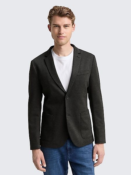 TOM TAILOR Sakko Blazer Regular Fit Piqué Sakko günstig online kaufen