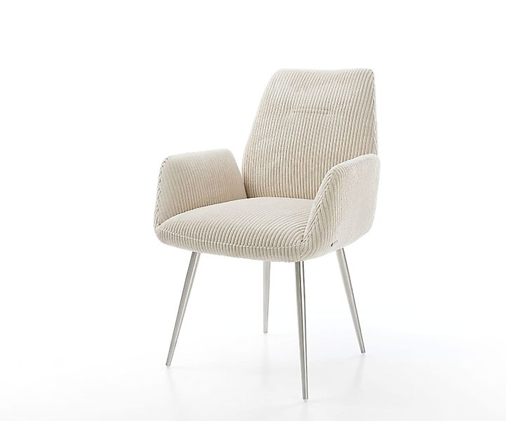 Esszimmerstuhl Zoa-Flex Cord Silbergrau 4-Fuß konisch Edelstahl Taschenfede günstig online kaufen