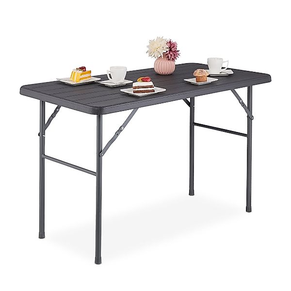 relaxdays Gartentisch Eckiger Gartentisch in Holzoptik günstig online kaufen