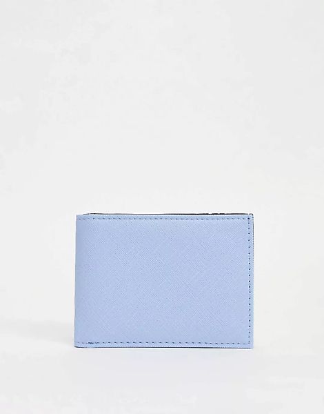 ASOS DESIGN – Aufklappbare Brieftasche für Kreditkarten in blassblauem Saff günstig online kaufen