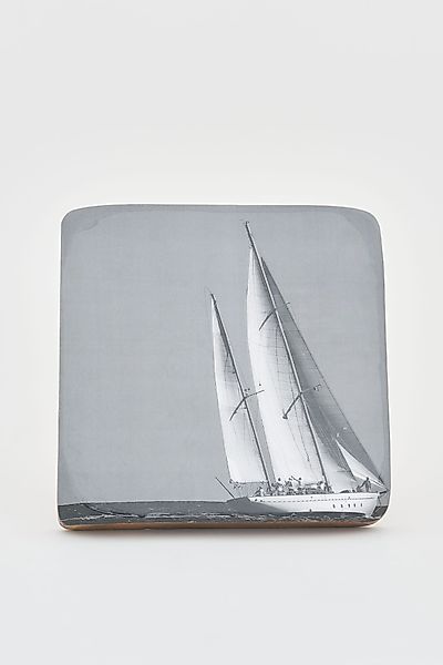 Wandbild Segelschiff auf Holzblock günstig online kaufen