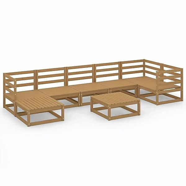 vidaXL 8-tlg Garten-Lounge-Set Honigbraun Massivholz Kiefer Modell 7 günstig online kaufen