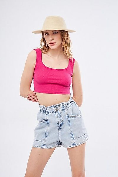 Kutaf Shorts Elastische Taschendetail Jeansshorts günstig online kaufen