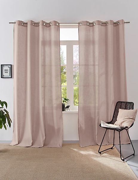 Home affaire Vorhang "Linsdorf" Ösen 1 Stk. tlg. Leinenstruktur günstig online kaufen