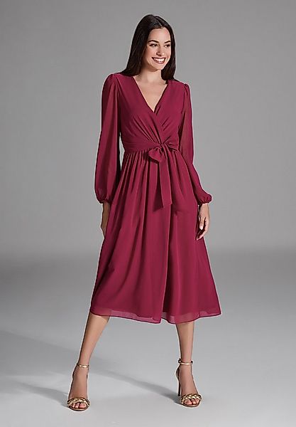 SWING Cocktailkleid - Chiffon Kleid in Wickel Optik Taillierter Schnitt mit günstig online kaufen