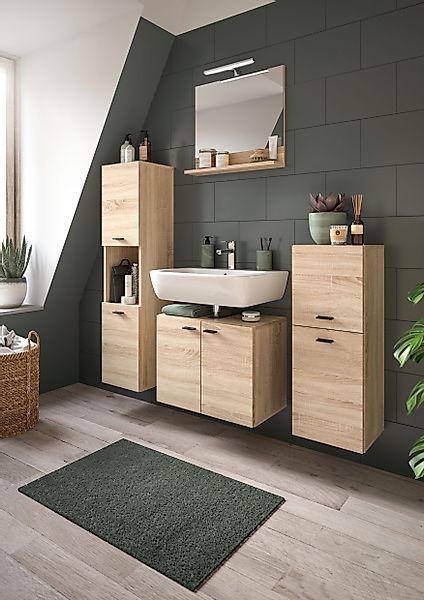 welltime Badmöbel-Set "Tampa, Breite 137cm, 4-teilig" 4 Stk. tlg. Waschbeck günstig online kaufen
