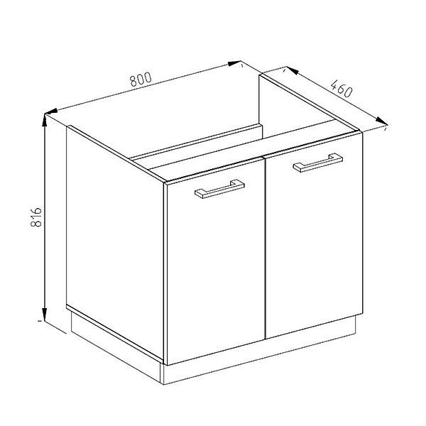Vicco Spülenunterschrank R-Line, Weiß Landhaus/Anthrazit, 80 günstig online kaufen