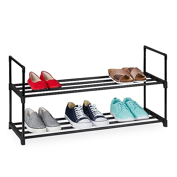 relaxdays Schuhregal Schwarzes Schuhregal aus Metall, günstig online kaufen